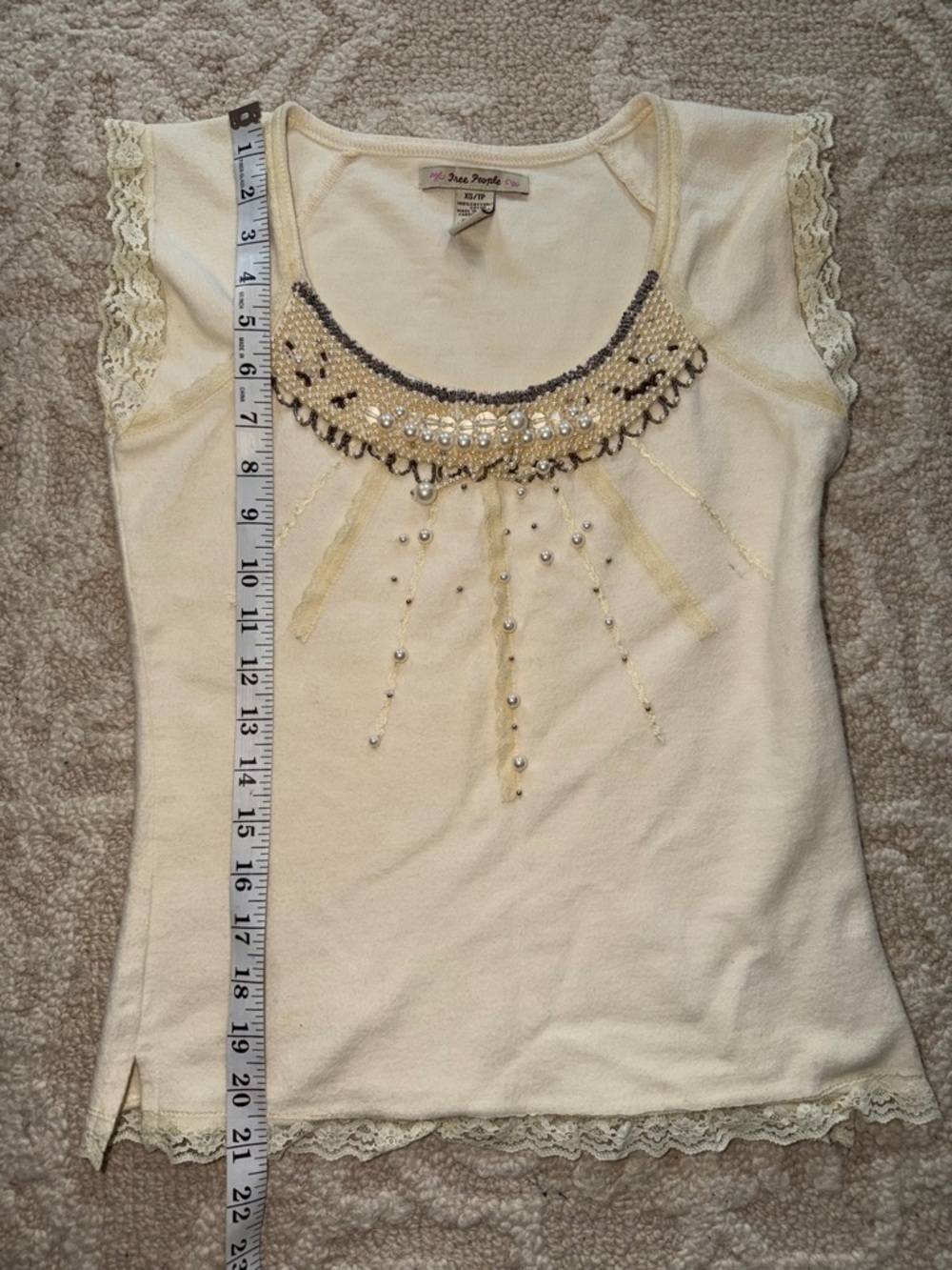 Vintage Free People Beaded Top - Picture 7 of 8